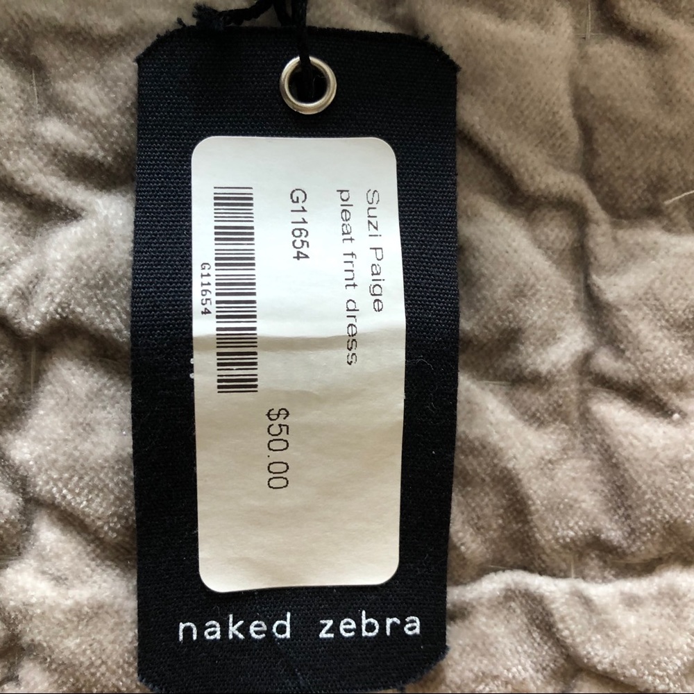 Naked Zebra Pleated Front Dress Purple NWT Small - Picture 13 of 13